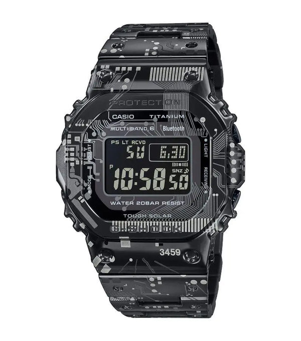 Orologio CASIO smartwatch da uomo cassa ottagonale in titanio quadrante nero e cinturino in titanio GMW-B5000TCC-1ER
