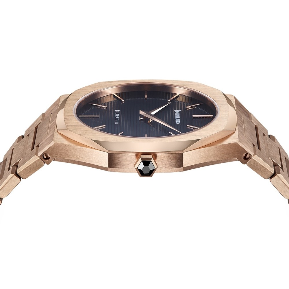 D1 Milano Orologio Automatico Uomo, Modello UTBJ16, Quadrante Nero, Cassa Rotonda, Vetro Zaffiro, Bracciale In Acciaio