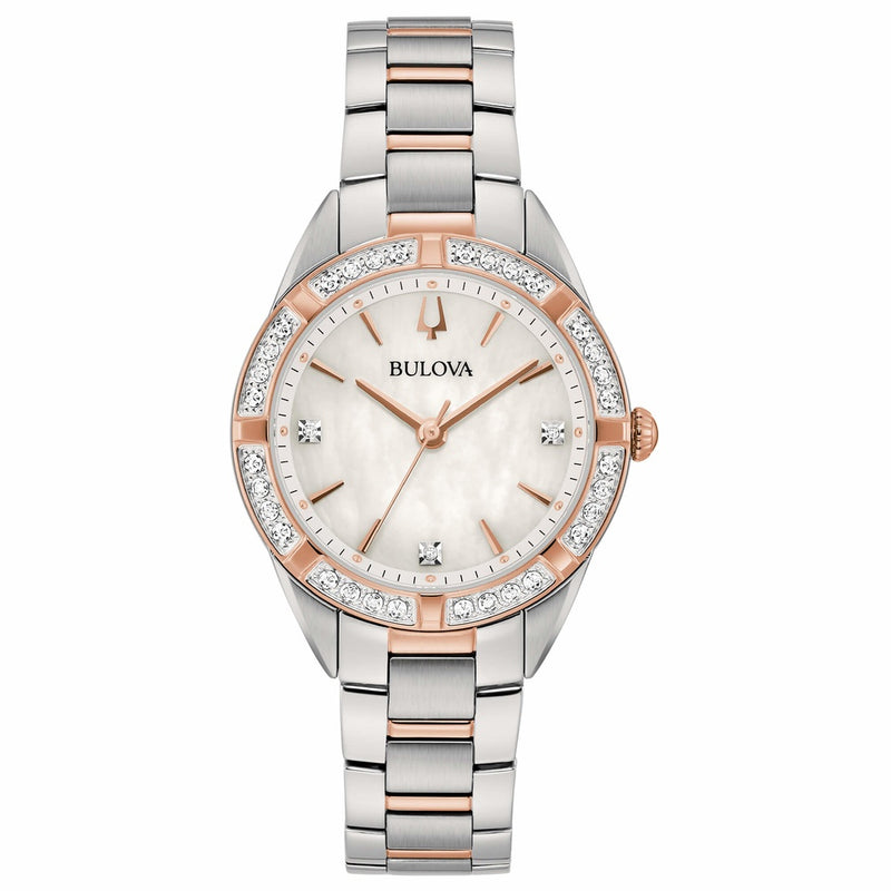 Bulova Orologio Analogico Quarzo Donna con Cinturino in Acciaio Inox 98R230 Bulova Orologio Analogico Quarzo Donna con Cinturino in Acciaio Inox 98R230