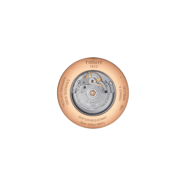 Orologio Automatico Tissot da Uomo con Cassa in acciaio 316 L con trattamento Pvd oro rosa Quadrante Argento T0994073603800 dettaglio 2
