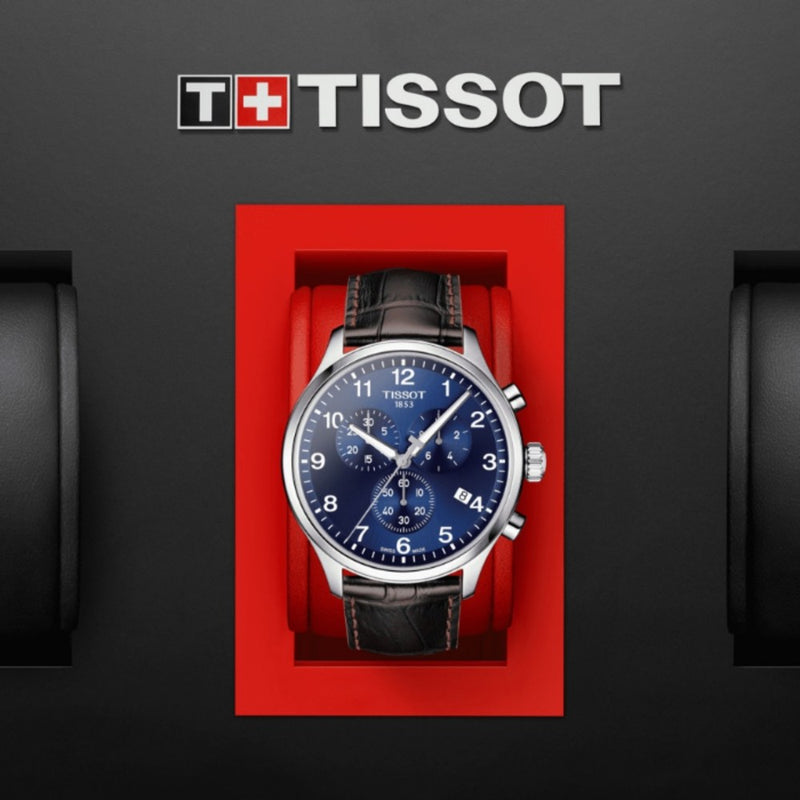 Orologio Tissot Chrono XL Vintage Uomo - Quarzo Svizzero, Cronografo, Cinturino In Pelle Nera, Cassa 45mm, T1166171606200