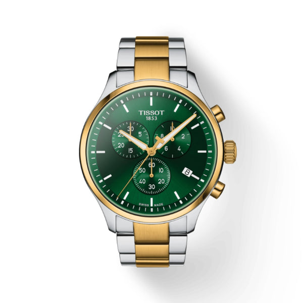 Orologio al Quarzo Tissot da Uomo con Cassa in acciaio 316 L con trattamento Pvd oro Quadrante Verde T1166172209100