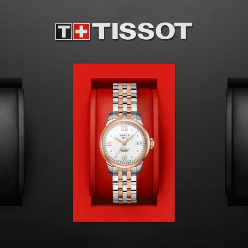 Orologio Automatico Tissot da Donna con Cassa in acciaio 316 L con trattamento Pvd oro rosa Quadrante Argento T41218316 dettaglio 2