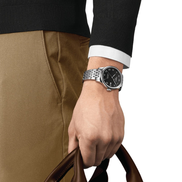 Orologio Automatico Tissot da Uomo con Cassa in acciaio 316 L Quadrante Nero T0064071105300 dettaglio 3