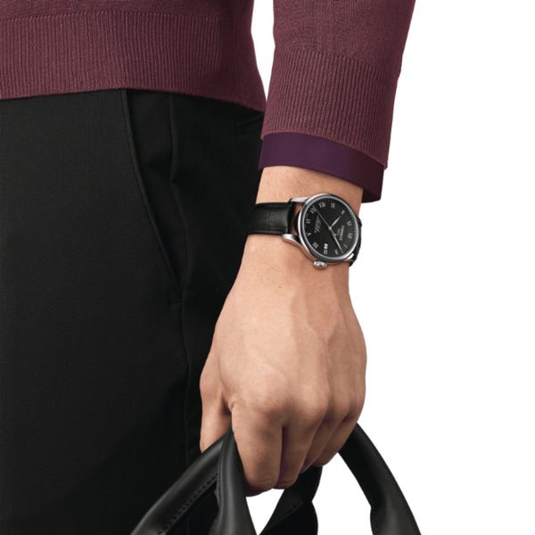 Orologio Automatico Tissot da Uomo con Cassa in acciaio 316 L Quadrante Nero T0064071605300 dettaglio 4