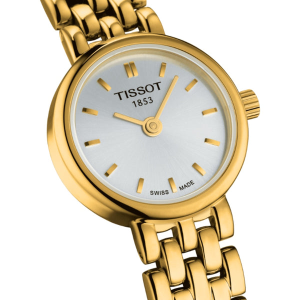 Orologio al Quarzo Tissot da Donna con Cassa in acciaio 316 L con trattamento Pvd oro Quadrante Argento T0580093303100 dettaglio 2