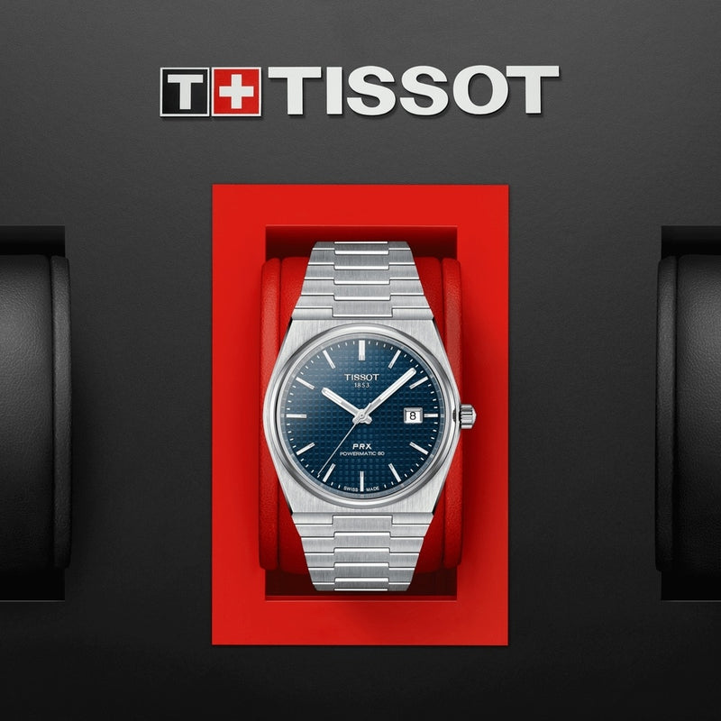 Orologio TISSOT Automatico Solo Tempo da Uomo Cassa e Cinturino in Acciaio Quadrante Blu T1374071104100 Confezione