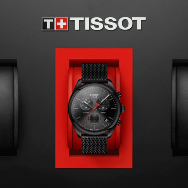 Orologio al Quarzo Tissot da Uomo con Cassa in acciaio 316 L con trattamento PVD nero Quadrante Nero T1014173305100 dettaglio 2
