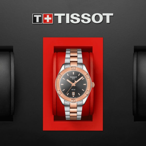 Orologio al Quarzo Tissot da Donna con Cassa in acciaio 316 L con trattamento Pvd oro rosa Quadrante Antracite T1019102206100 dettaglio 2