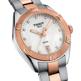 Orologio al Quarzo Tissot da Donna con Cassa in acciaio 316 L con trattamento Pvd oro rosa Quadrante Madreperla Bianca T1019102211600 dettaglio 2