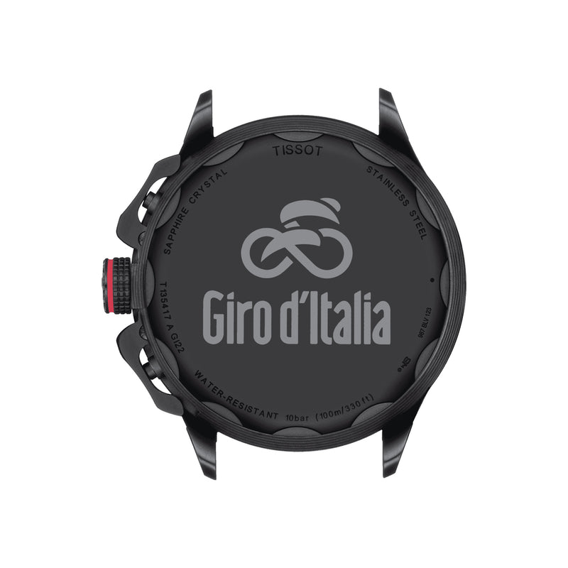 TISSOT Orologio Giro d'Italia al quarzo cronografo cassa in acciaio nero cinturino in pelle nero T1354173705101 Fondello