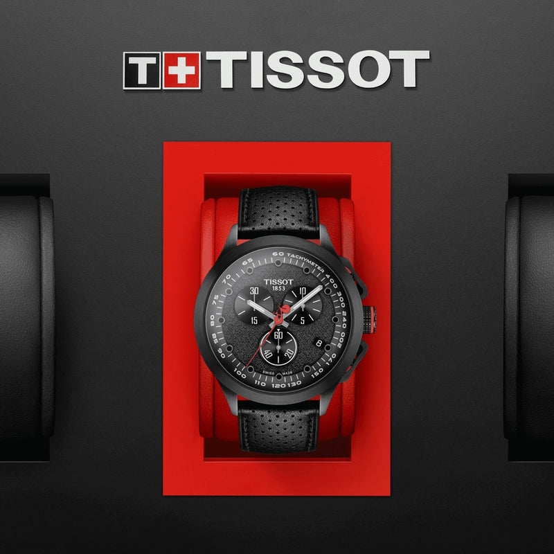 TISSOT Orologio Giro d'Italia al quarzo cronografo cassa in acciaio nero cinturino in pelle nero T1354173705101 Variante4