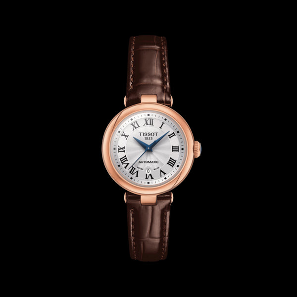 Tissot Bellissima Automatic Bianco con Cinturino in Pelle Marrone T1262073601300