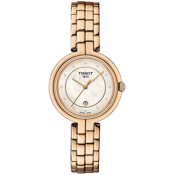 TISSOT Orologio Donna al Quarzo Solo Tempo Cassa e Cinturino in Acciaio Rosé Quadrante Madreperla con Diamanti  T0942103311602