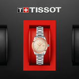 Orologio Automatico Tissot da Donna con Cassa in acciaio 316 L con lunetta in oro rosa 18 carati Quadrante Crema T9300074126600 dettaglio 4