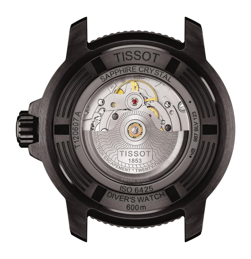 Orologio Automatico Tissot da Uomo con Cassa in acciaio 316 L e Pvd nero Quadrante Blu T1206073704100 Variante