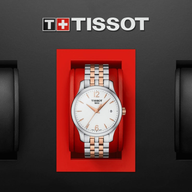 Orologio al Quarzo Tissot da Donna con Cassa in acciaio 316 L con trattamento Pvd oro rosa Quadrante Bianco T0632102203701 dettaglio 2
