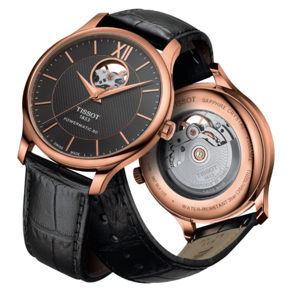 Orologio Automatico Tissot da Uomo con Cassa in acciaio 316 L con trattamento Pvd oro rosa Quadrante Antracite T0639073606800 dettaglio 5