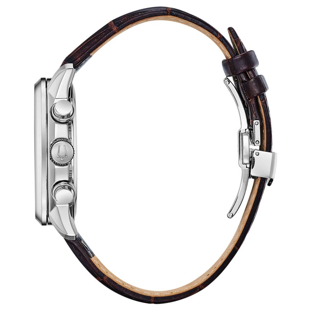 Bulova Orologio Cronografo Uomo 96B311 - Quarzo, Cinturino In Pelle Marrone, Cassa 42 Mm, Vetro Minerale, Data E Lancette Luminose - 5