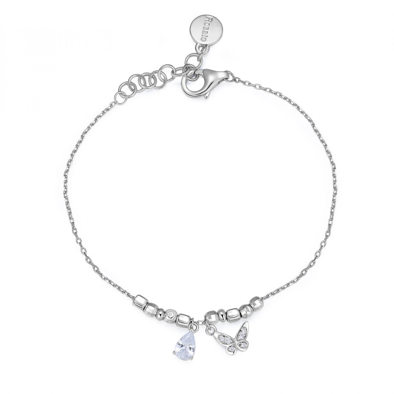 Bracciale Donna Luca Barra In Acciaio Dorato Con Farfalla E Cristalli - Foto 7