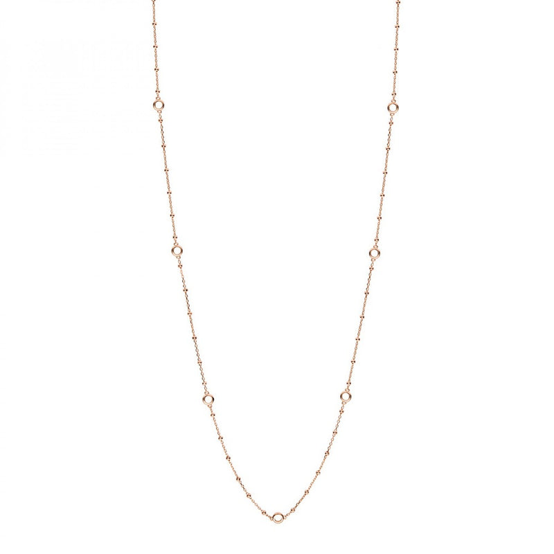 ROSATO Collana donna personalizzabile con sette anellini in argento placcato oro rosa RZC051
