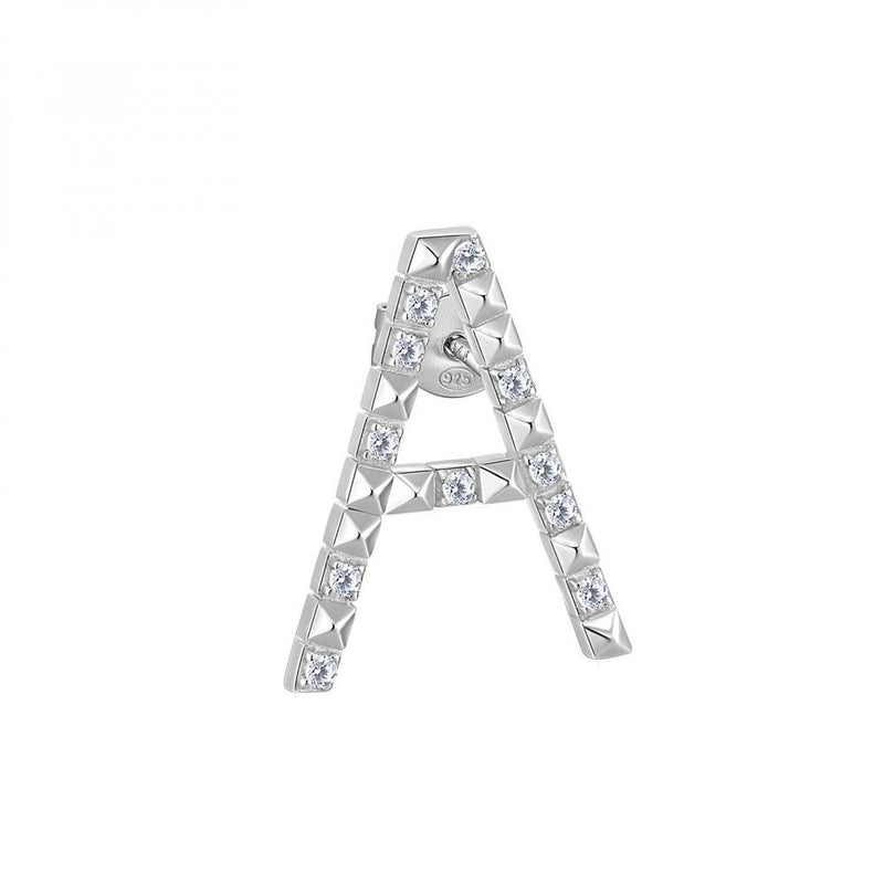 Argento Sterling Piccolo Pavé Zirconi Iniziale a-Z Lettera Argento Sterling Piccolo Pavé Zirconi Iniziale a-Z Lettera