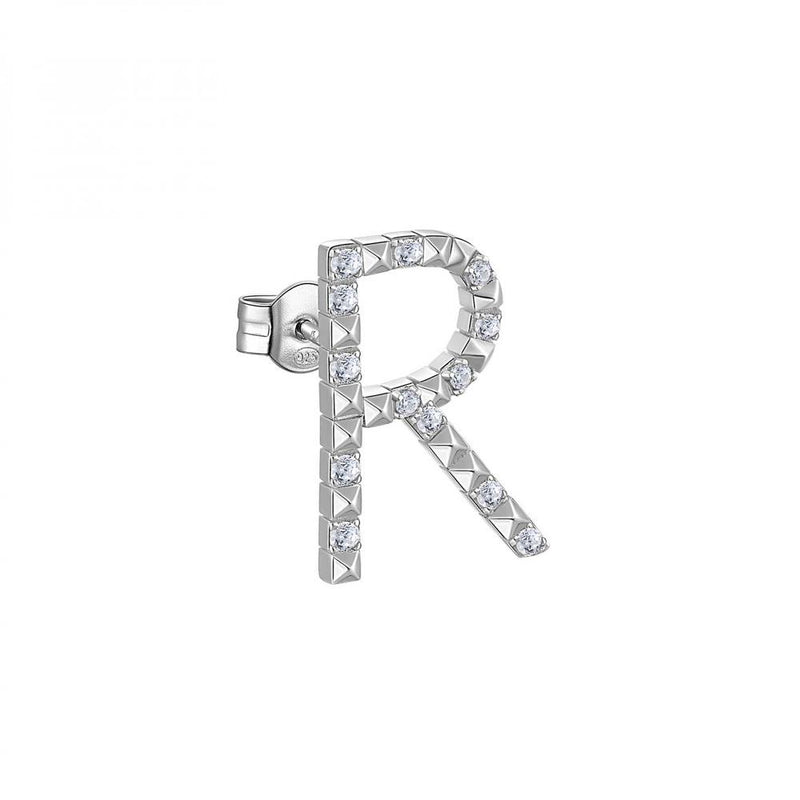 ROSATO Mono orecchino con iniziale R in argento e zirconi RZCU44