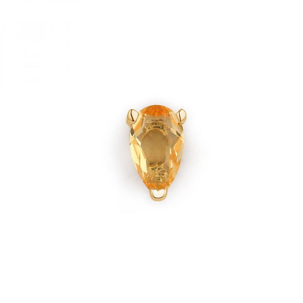 Mono orecchino donna Rosato in oro giallo 9 kt con quarzo citrino a goccia RGAO001