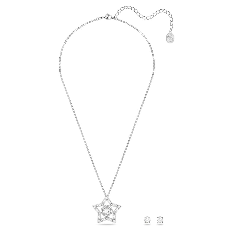 Set Swarovski orecchini e collana con stella in metallo rodiato e cristalli 5622729 Variante5