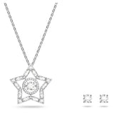 Set Swarovski orecchini e collana con stella in metallo rodiato e cristalli 5622729