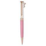 Penna a sfera Swarovski 5595674 Crystal Shimmer con il fusto in metallo laccato rosa, placcatura oro rosa e scritta Love