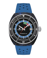 Orologio Tissot uomo automatico cassa in acciaio quadrante nero cinturino in gomma azzurro T1454079705701