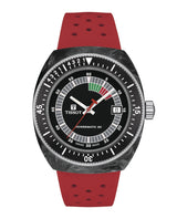 Orologio Tissot uomo automatico cassa in acciaio quadrante nero cinturino in gomma rosso T1454079705702