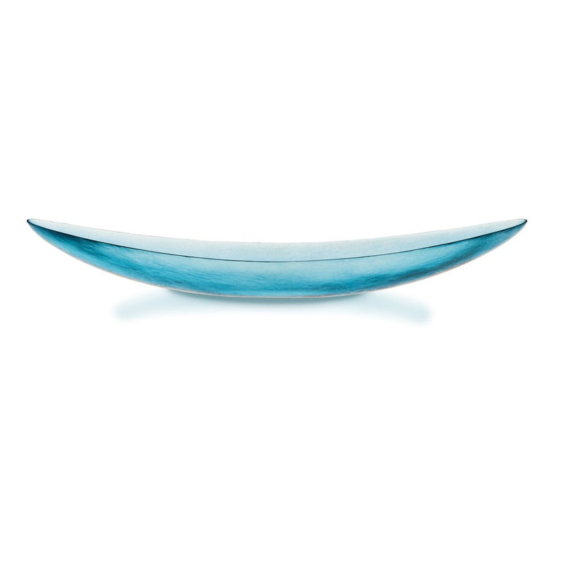 VENINI Vaso Canoa Azzurra in Vetro Soffiato di Murano 516.14