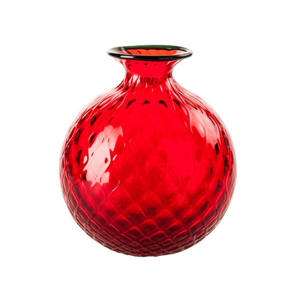 VENINI Vaso Monofiore Balloton Piccolo Rosso in Vetro Soffiato di Murano 100.14
