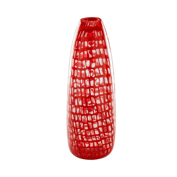VENINI Vaso Occhi Cristallo e Rosso in Vetro Soffiato di Murano 520.03