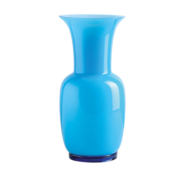 VENINI Vaso Opalino Medio Azzurro in Vetro Soffiato di Murano 706.22
