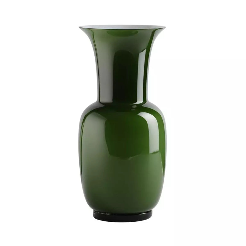 Vaso Venini Opalino Verde Mela Interno Lattimo Medio in Vetro Soffiato di Murano 706.22