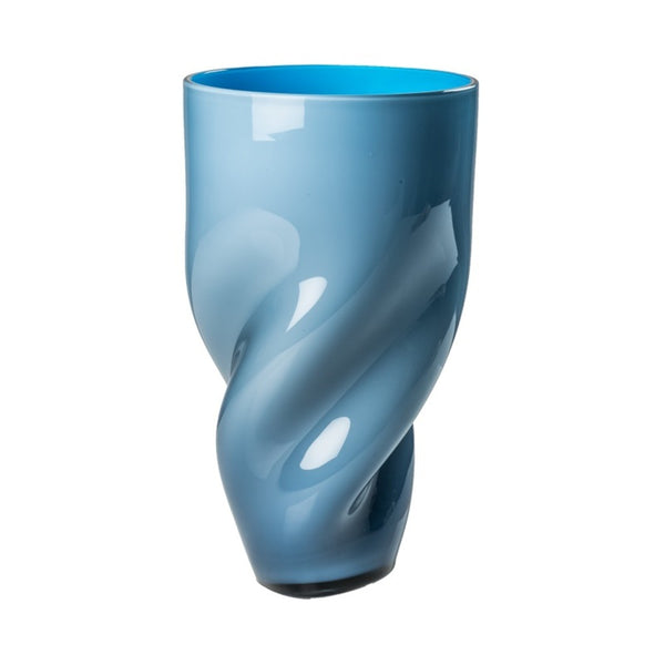 Vaso Torcia VENINI in Vetro di Murano Azzurro 560.16 UV/AQ