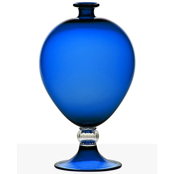 VENINI Vaso Veronese Blu Mare in Vetro Soffiato di Murano 600.01