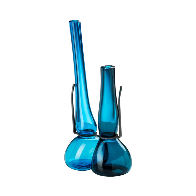 VENINI Vaso Where are my glasses Double lens azzurro e blu in vetro soffiato di Murano 777.52