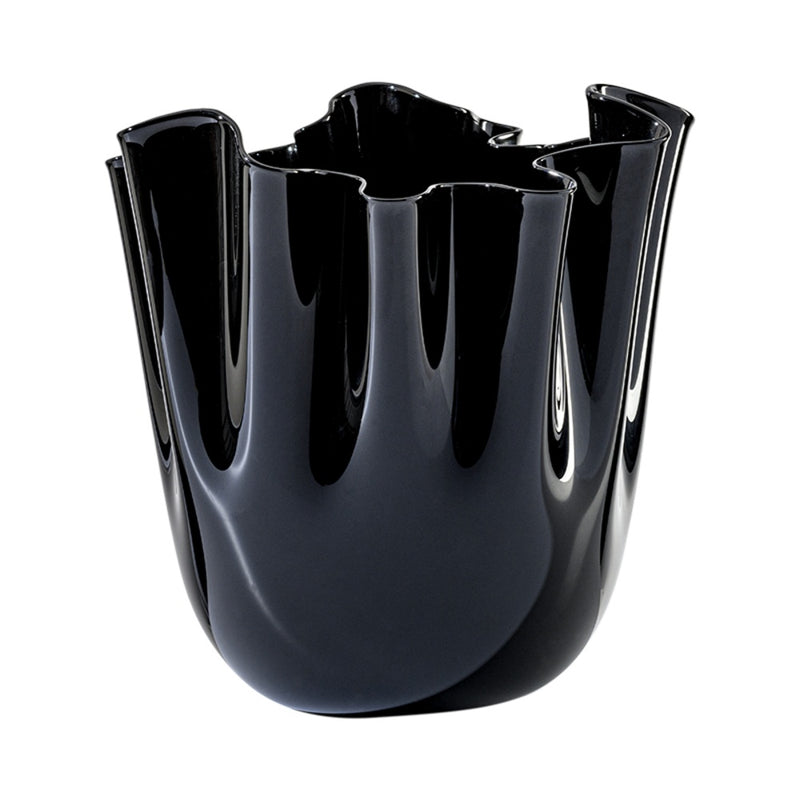 VENINI fazzoletto piccolo nero in vetro soffiato di Murano 700.04