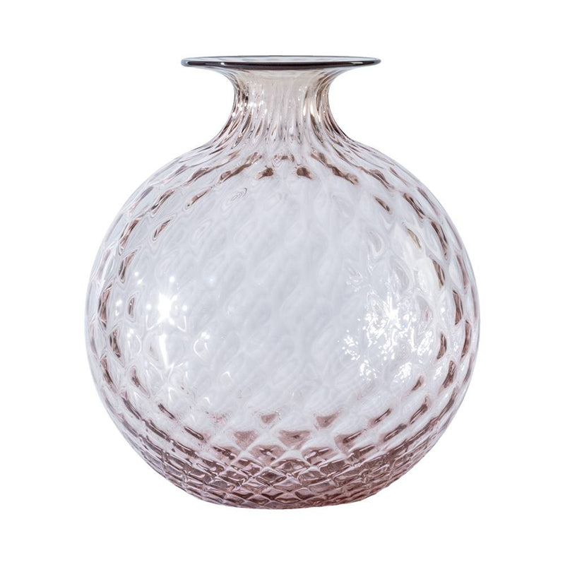 Venini vaso monofiore balloton grande color rosa cipria in vetro soffiato di Murano 100.18