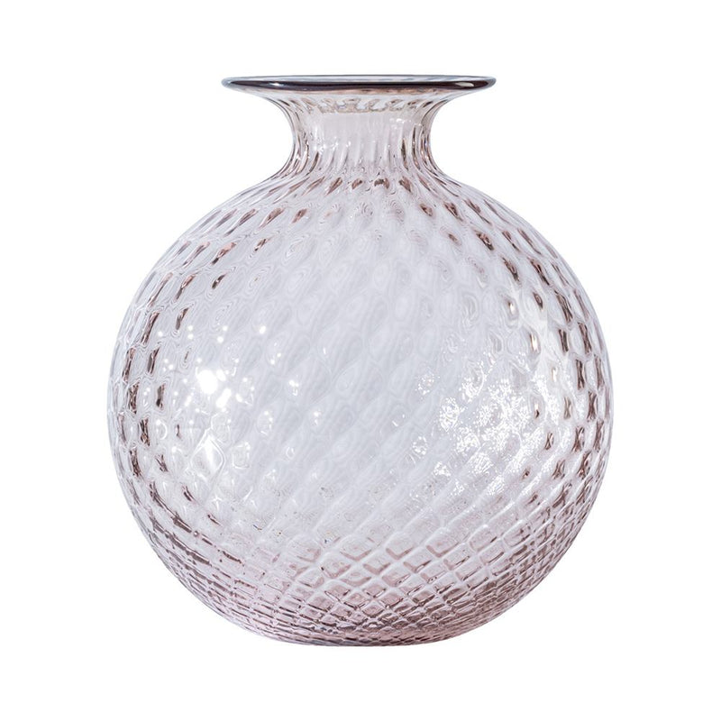 vaso venini balloton grande H 24,5 cm color rosa cipria in vetro soffiato di Murano 100.29