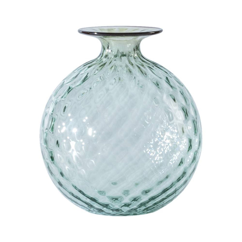 VENINI vaso monofiore balloton piccolo color verde rio in vetro soffiato di Murano 100.14
