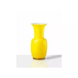 Vaso Venini Opalino Giallo Canarino Interno Lattimo Medio in Vetro Soffiato di Murano 706.22