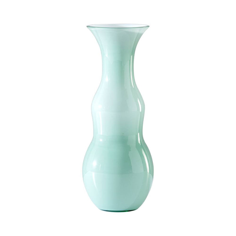 VENINI Vaso Opalino Pigmenti Piccolo Verde Rio interno Lattimo in Vetro Soffiato di Murano 516.85