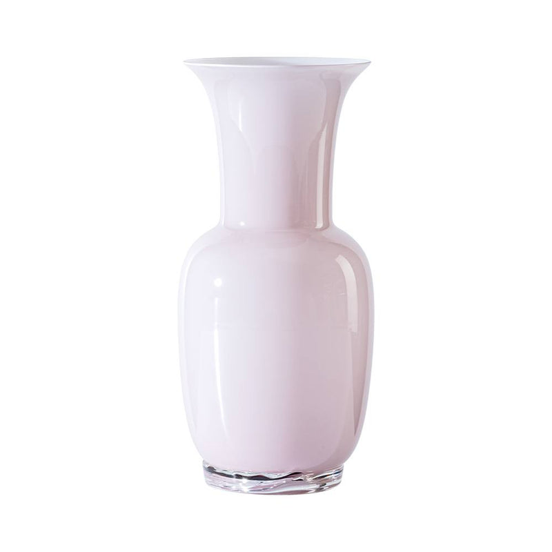 Venini vaso opalino medio color rosa cipria in vetro soffiato di Murano 706.22