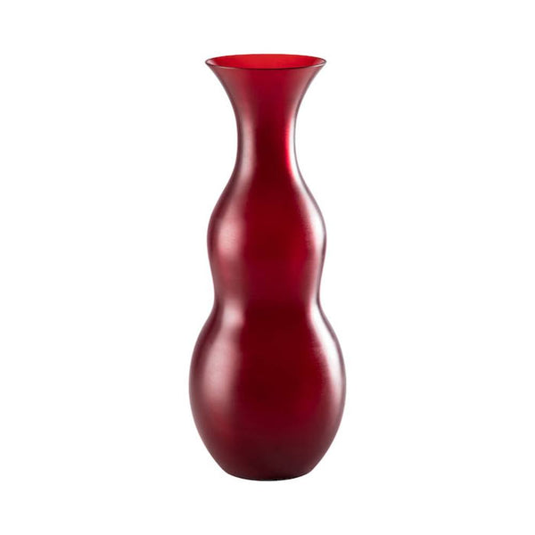 Venini Vaso Venere Fazzoletto vetro di Murano rosso sangue e rosa cipria  con foglia oro