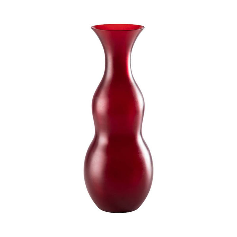 VENINI Vaso Satin Pigmenti Grande Rosso Sangue di Bue in Vetro Soffiato di Murano 516.86